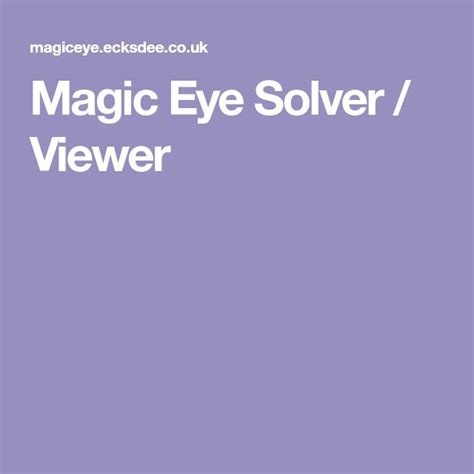 magic eye solver viewer